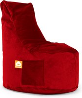 Whoober zitzak stoel Nice velvet rood - Wasbaar - Zacht en comfortabel