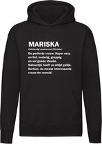 Mariska Hoodie | jarig | verjaardagkado | verjaardag kado | cadeau | Unisex | Trui | Sweater | Hoodie | Capuchon | Zwart