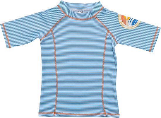 Ducksday - UV Zwemshirt - korte mouw - voor kinderen - unisex - True blue - 158/164