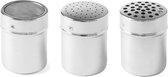 Veluw® Strooibusjes - RVS - Ø5,5x(H)7,5cm - Set van 3