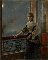 Alfred Stevens, Moonlight (Au clair de la lune), c. 1885, Schilderij op canvas, formaat is 60X90 CM