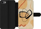 Bookcase Geschikt voor iPhone 7 telefoonhoesje - Kunst - Geometrische vormen - Abstract - Met vakjes - Wallet case met magneetsluiting