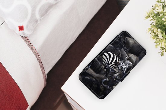 Bookcase pour téléphone iPhone 7 Bookcase - Zebra - Buffalo - Marron - Avec compartiments - Étui portefeuille avec fermeture magnétique