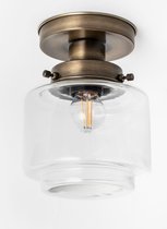 Art Deco Trade - Plafonnière Getrapte Cilinder Small Helder 20's Brons