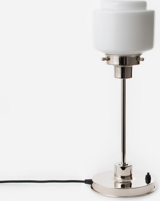 Art Deco Trade - Slanke Tafellamp Getrapte Cilinder Small 20's Nikkel