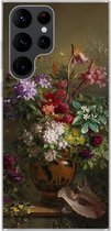 Geschikt voor Samsung Galaxy S22 Ultra hoesje - Stilleven met bloemen in een Griekse vaas - Oude meesters - Kunst - Siliconen Telefoonhoesje