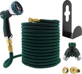 Tuinslang - XL PAKKET - 15 Meter tuinslang - Inclusief accessoires - GREEN EDITION - Slang - XL tuinslang - Flexibele tuinslang - Waterspuit - ALLES IN 1 PAKKET - Waterslang - UNIVERSEEL - BE