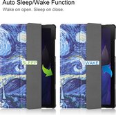 Tablet hoes & 2-Pack Screenprotector geschikt voor Samsung Galaxy Tab A8 - 10.5 Inch - Auto Wake/Sleep functie - Sterrenhemel