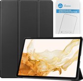 Tablet hoes & 2-Pack Screenprotector geschikt voor Samsung Galaxy Tab S8 Plus - 12.4 Inch - Auto Wake/Sleep functie - Zwart