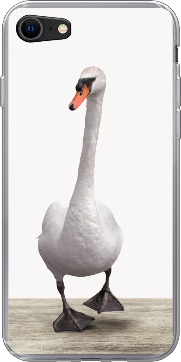 Telefoonhoesje Geschikt voor iPhone SE 2020 hoesje - Zwaan - Dieren - Vogel - Jongens - Meiden - Kinderen - Siliconen Telefoonhoesje Telefoonhoesje