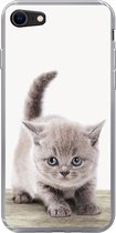 Geschikt voor iPhone 8 hoesje - Kitten - Kat - Huisdieren - Jongens - Kinderen - Meisjes - Siliconen Telefoonhoesje
