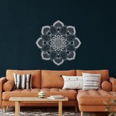 Wanddecoratie | Mandala    | Metal - Wall Art | Muurdecoratie | Woonkamer |Zilver| 60x60cm