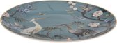 Siaki set van 4 porseleinen dinerborden Ø26 cm met kraanvogels, reigers en pauwen in roze- en blauwtinten
