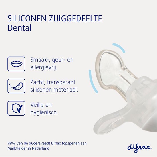Difrax - Dental Fopspeen - 6+ Maanden - Gele Orthodontische Speen - 2 st. van Difrax — afbeelding 5