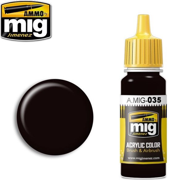 Ammo MIG-0035 Dark Tracks Acrylfarbe 17 Ml – Modellbaufarbe Wasserlöslich & Ungiftig
