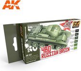 AK Interactive AK553 - 4Bo Russian Green Modulation Set - 6 x 17 ml