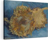 Artaza Canvas Schilderij Twee Afgesneden Zonnebloemen - Vincent van Gogh - 120x80 - Groot - Kunst - Wanddecoratie Woonkamer