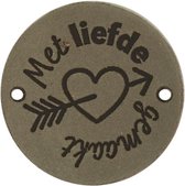 Leren Label Met Liefde Gemaakt rond 3,5cm - Durable - 2 stuks