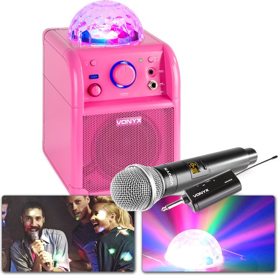Ingenieurs bunker Onzorgvuldigheid Karaoke set voor kinderen - Vonyx SBS50P - Draadloze karaokeset met  Bluetooth en... | bol.com
