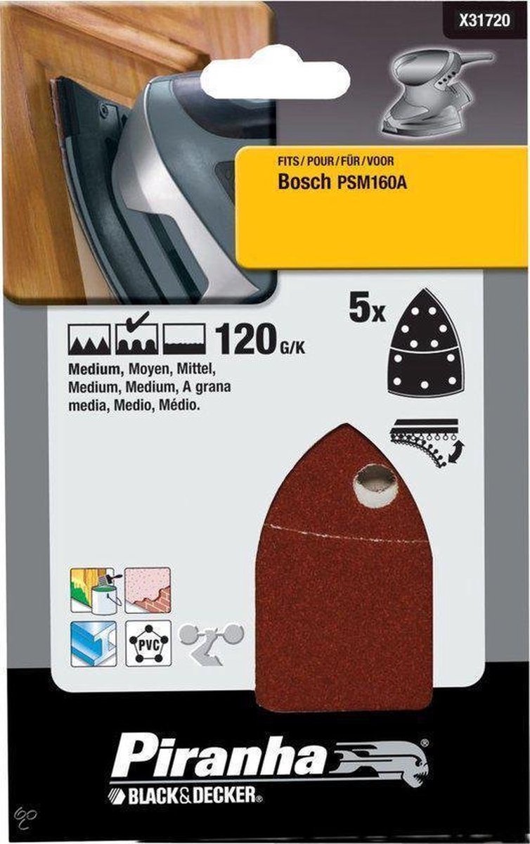Piranha Schuurstroken Bosch PSM, 120K 5 stuks X31720