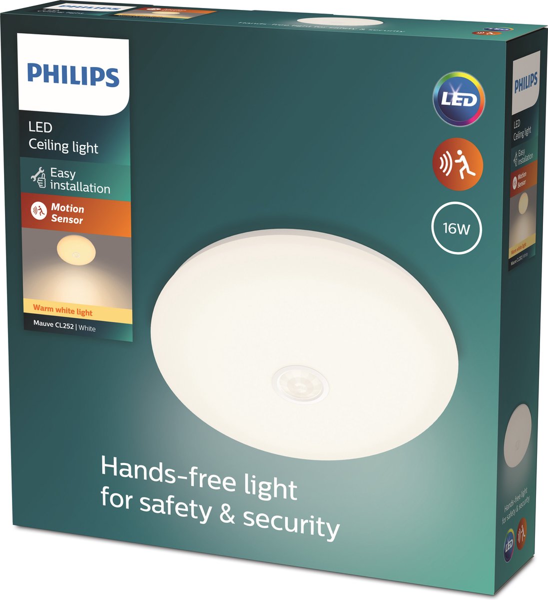 Bol.com Philips Mauve plafondlamp - rond - klein - met sensor aanbieding