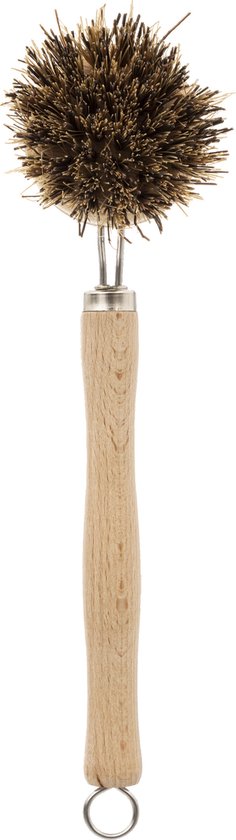 Afwasborstel ronde kop met reserve borstelkop 23 cm van hout - Afwassen - Schoonmaken