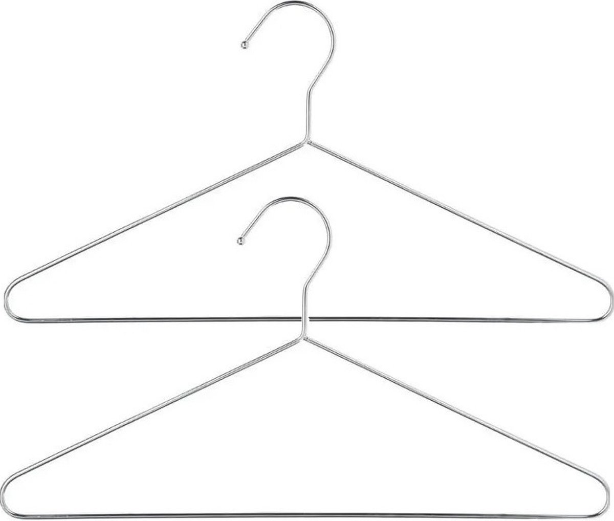 Set van 15x stuks metalen kledinghangers chroom 40 x 21 cm - Kledingkast hangers/kleerhangers
