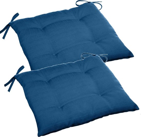 Hesperide tuinstoelkussen - 6x - blauw - uv-bestendig - 40 x 4 cm - water en uv-bestendig
