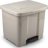 Poubelle/poubelle/poubelle à pédale double/2 compartiments 35 litres avec couvercle et pédale - Taupe - poubelles/poubelles