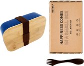 Retulp Lunchbox Deep Ocean Blue - Lunchbox - Broodtrommel - Spork - Bamboe - Blauw