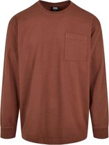 Urban Classics Longsleeve shirt -S- Heavy Oversized Pocket Bruin