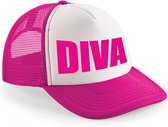 DIVA snapback cap/ truckers pet roze voor dames - Moederdag/ verjaardag petten
