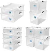 Opbergbox 2x52L & 1x24 L – Deksel – Stapelbaar - Wielen