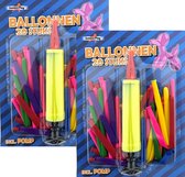 Modelleerballonnen Assorti Kleuren 20 Stuks Met Pomp - 2 Pakjes