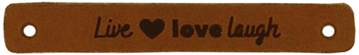 Durable Leren Label – "Live Love Laugh" – Stijlvol & Duurzaam (2 stuks)