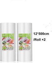 Vacuümrollen - Vacuumzakken Voedsel - Vacuumfolie - 2 stuks - 12x500 cm - Incl. Mini Sealer cadeau