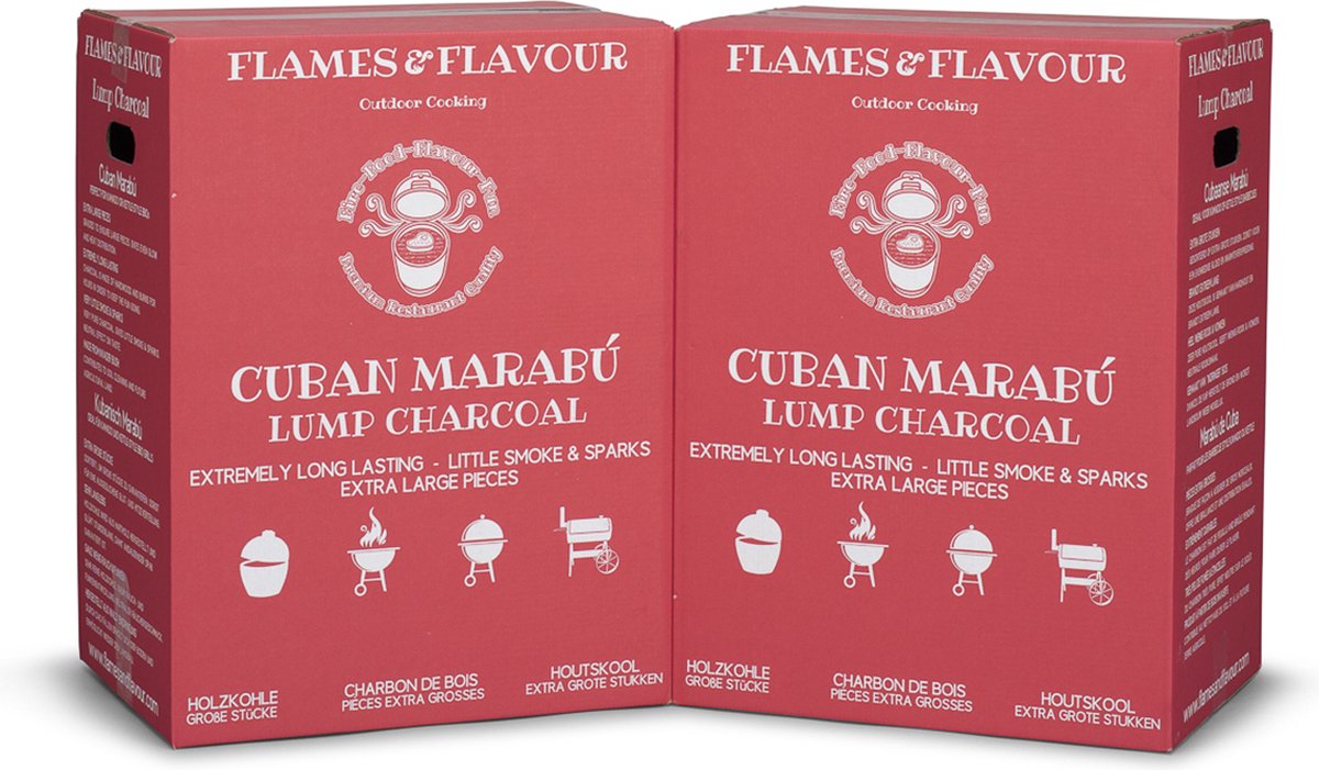 Cubaanse Marabu Houtskool Volume Voordeel 30 KG van Flames & Flavour Premium Restaurant Houtskool