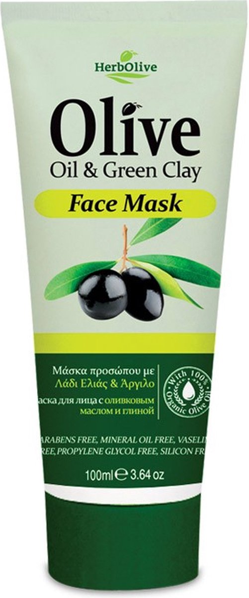 Herbolive Gezicht Masker *Olijfolie & Groene klei* 100ml
