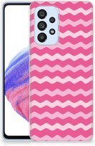 Bumper Case Samsung Galaxy A53 5G Smartphone Case Waves Pink