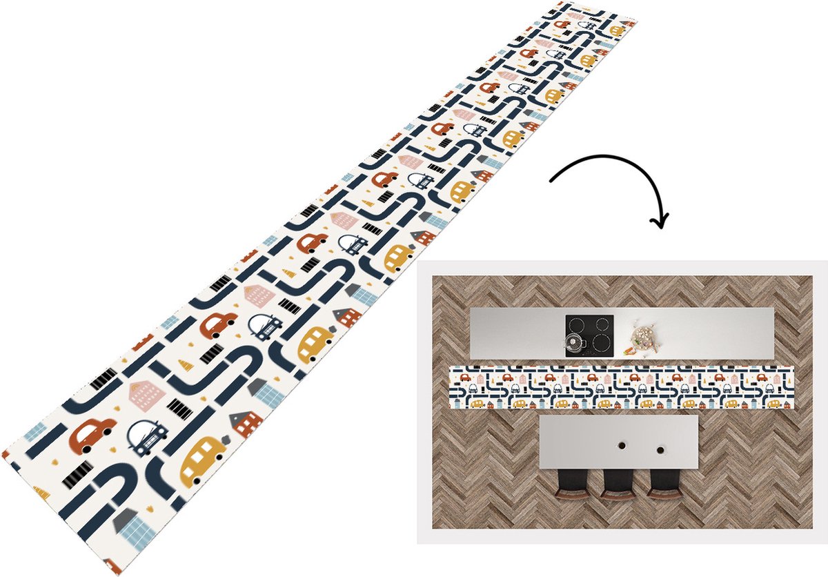 KitchenYeah Keukenloper - Keukenmat - Design - Jongens - Auto - Kinderen - Keuken vloerkleed multicolor, foto 3