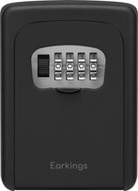 Boîte à clés EarKings Key Safe avec montage mural - Coffre à clés avec code pour l'extérieur - Casier avec serrure à combinaison noir