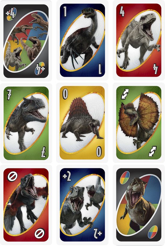 Thumbnail van een extra afbeelding van het spel UNO Jurassic World 3 - Mattel Games - Kaartspel