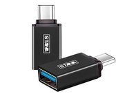Staza - LIMITED BRANDED EDITION - USB-C naar USB-A adapter OTG Converter USB 3.0 - USB C to USB A HUB - Verloop - Zwart