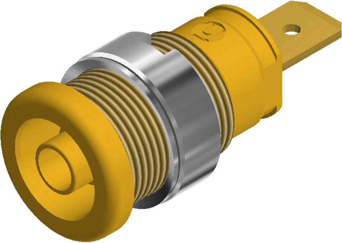 SKS Hirschmann SEB 2620 F6,3 Veiligheids-labconnector, female Bus, inbouw verticaal Stift-Ø: 4 mm Geel 1 stuk(s)