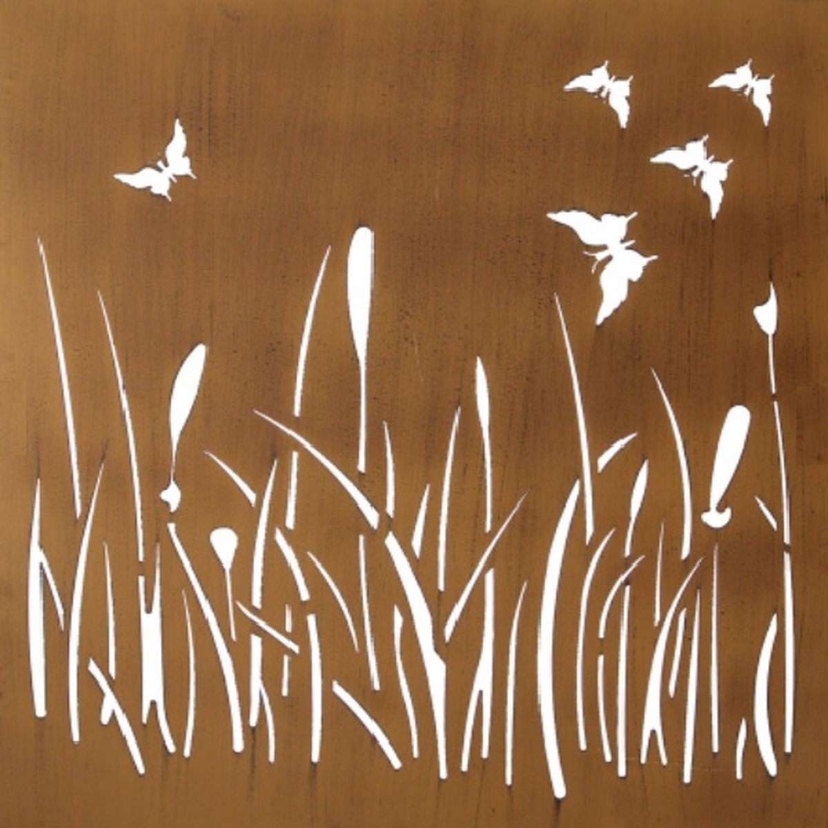 Dream-Living Roestmetalen wandbord weide-58x58x4 cm-1 stuks