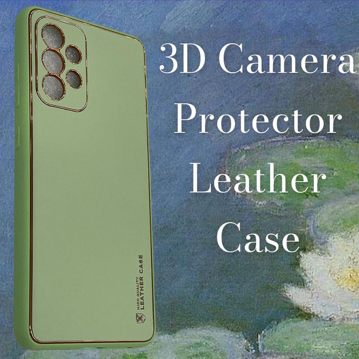 Samsung Galaxy A72 Real Leather back cover hoesje l Camera beschermend hoesje