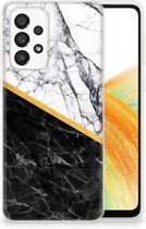 Smartphonehoesje Geschikt voor Samsung Galaxy A33 5G Smartphone hoesje Marble White Black