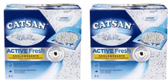 2x Catsan - Active Fresh 5L - litière agglomérante pour chat | bol