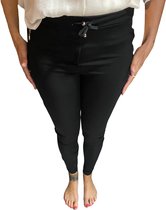 Travel broek met ritsjes zwart maat L