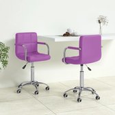 Eetkamerstoelen draaibaar 2 st kunstleer paars